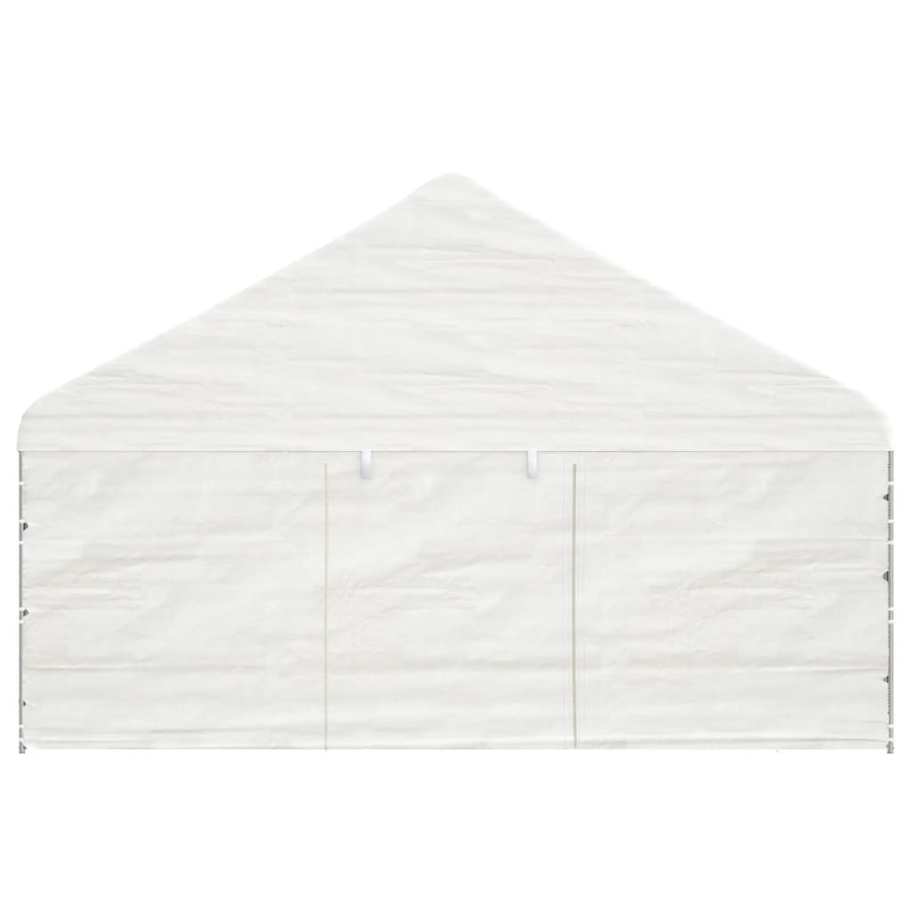 VidaXL Prieel met dak 5,88x2,23x3,75 m polyetheen wit