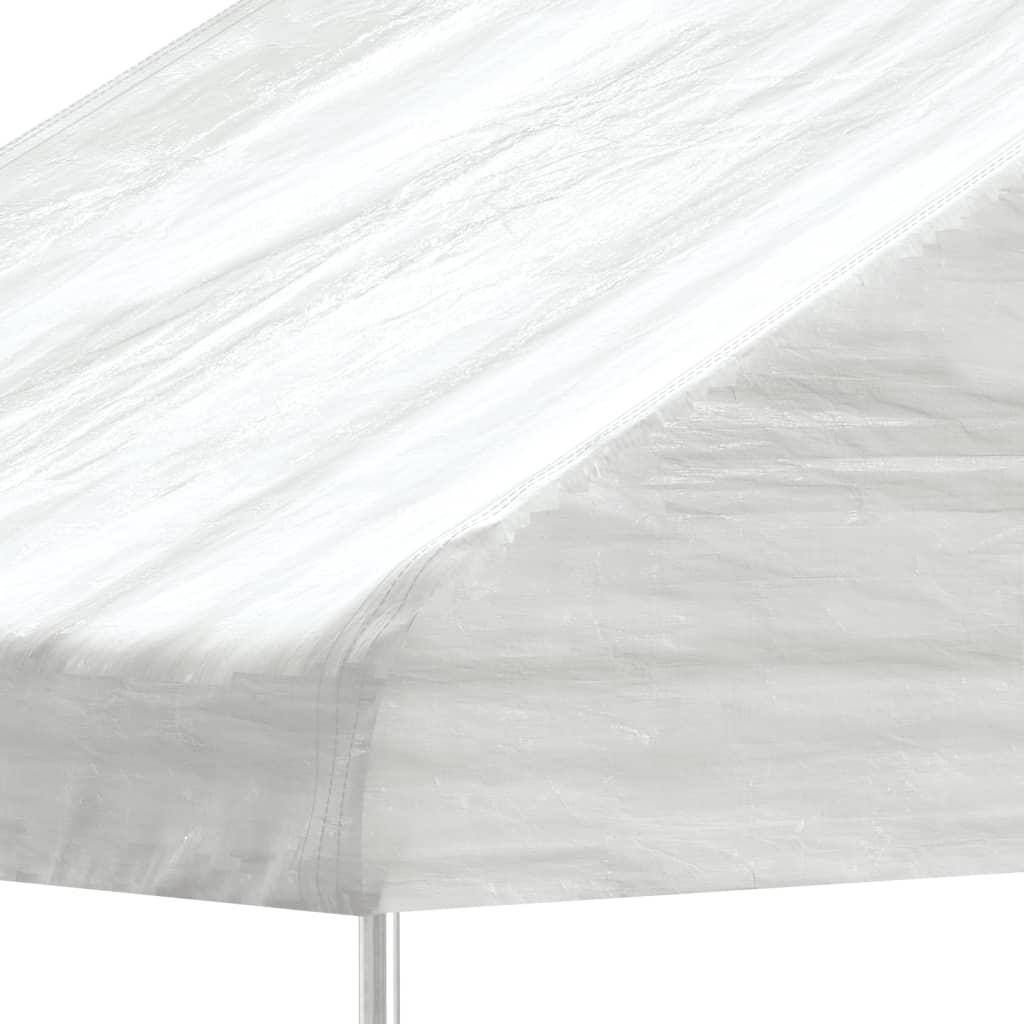 Arbor vidaxl avec toit 5.88x2.23x3,75 m Blanc en polyéthylène