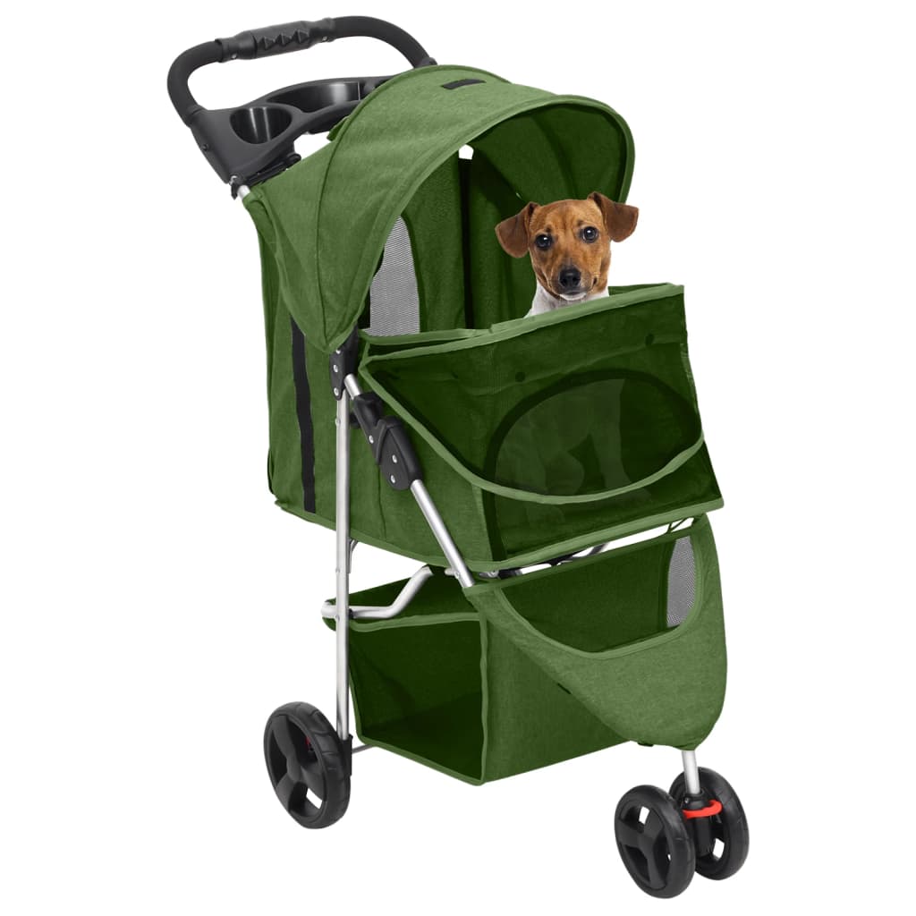 Vidaxl hundbil vikbar 80x46x98 cm oxford tyg green