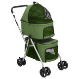 Bidaxl hundbil 2-lagers vikbar 83x48x97 cm oxford tyg green