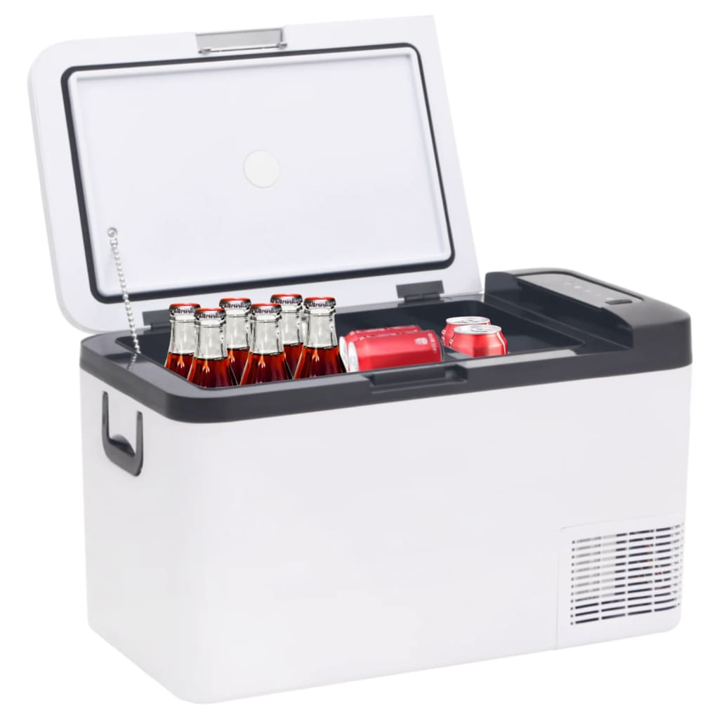 VidaXL Kühlbox mit Griff und Adapter 25 L PP PE Schwarz und Weiß