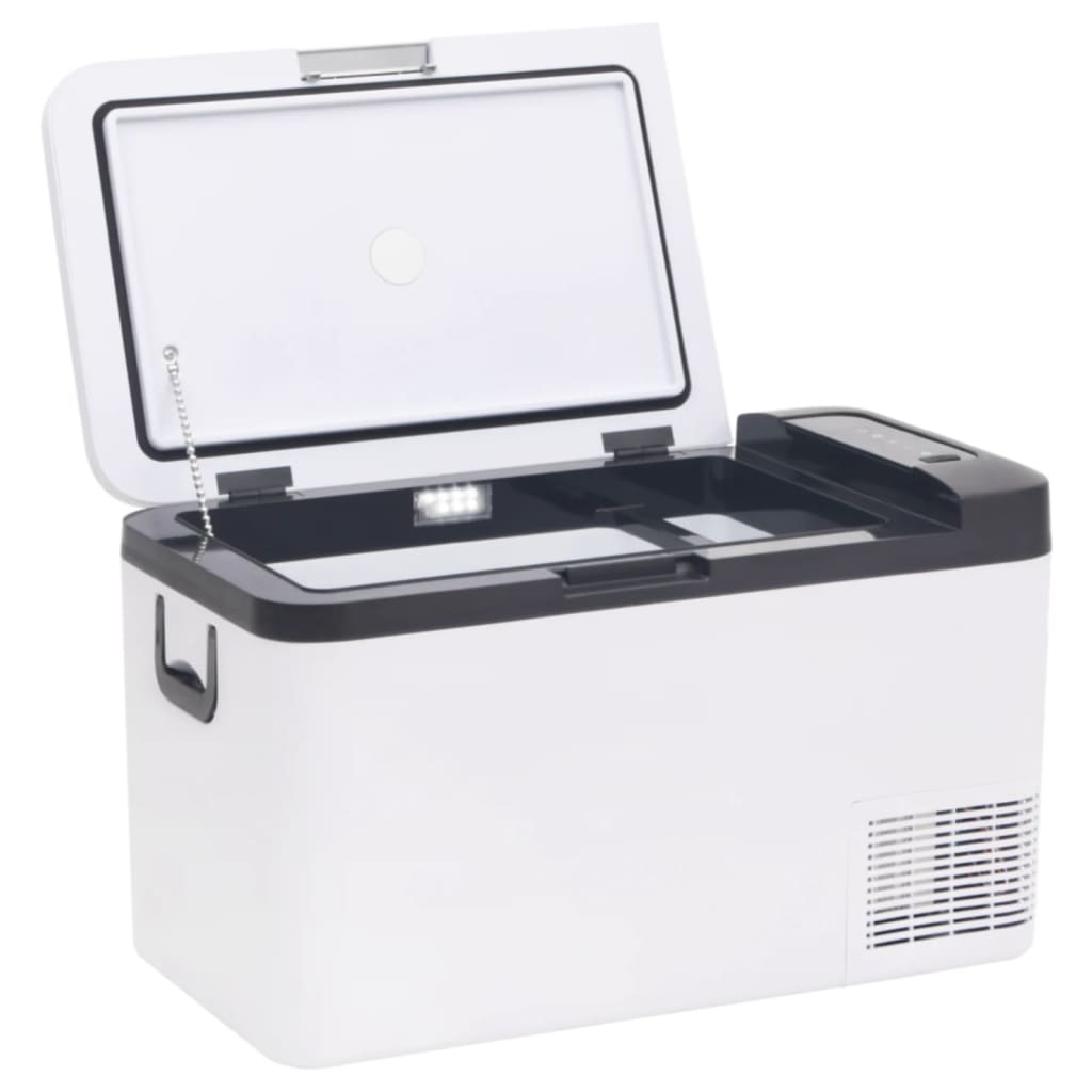 VidaXL Kühlbox mit Griff und Adapter 25 L PP PE Schwarz und Weiß