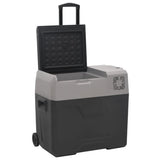 VidaXL Kühlbox mit Rollen und Adapter 40 L Polypropylen schwarz und grau
