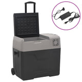 VidaXL Kühlbox mit Rollen und Adapter 50 L Polypropylen schwarz und grau