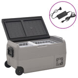 VidaXL Kühlbox mit Rollen und Adapter 36 L PP und PE Schwarz und Grau