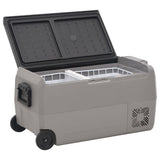 VidaXL Kühlbox mit Rollen und Adapter 36 L PP und PE Schwarz und Grau