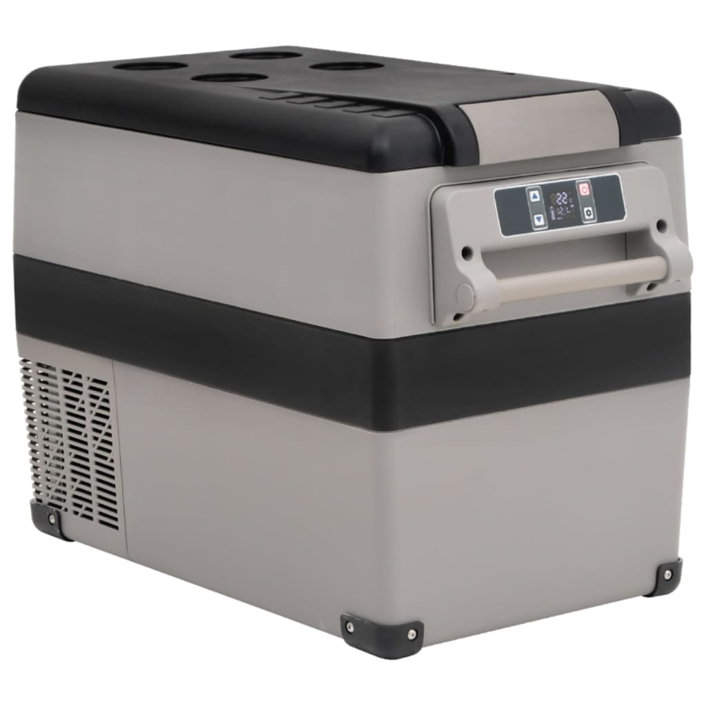 VidaXL Kühlbox mit Griff und Adapter 35 L PP PE Schwarz und Grau