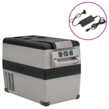 VidaXL Kühlbox mit Griff und Adapter 45 L PP PE Schwarz und Grau