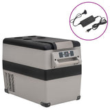 VidaXL Kühlbox mit Griff und Adapter 55 L PP PE Schwarz und Grau