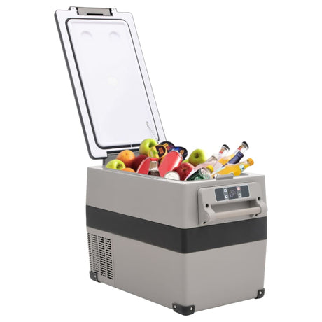 VidaXL Kühlbox mit Griff und Adapter 55 L PP PE Schwarz und Grau