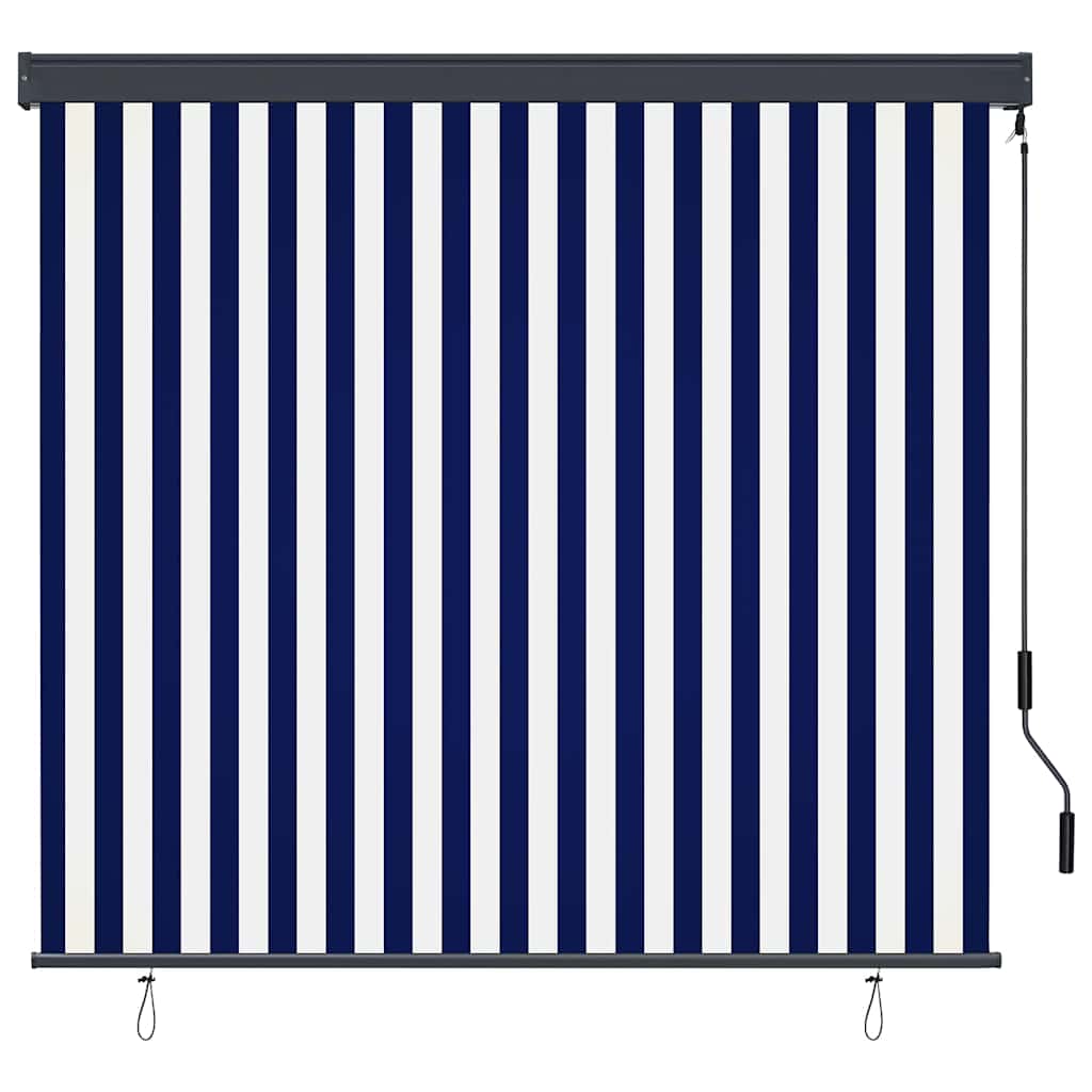 Vidaxl rolgordijn blauw en wit 180 x 250 cm stof en aluminium