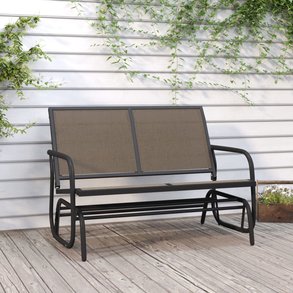 Vidaxx Garten-Schiebesofa 120,5x76x86,5 cm Textilfolie und Stahl braun