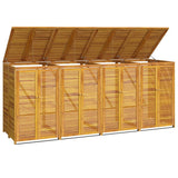 Vidaxl Garbage Bin Storage Four -Time 280x89x117 Cm Solid Acacia Wood