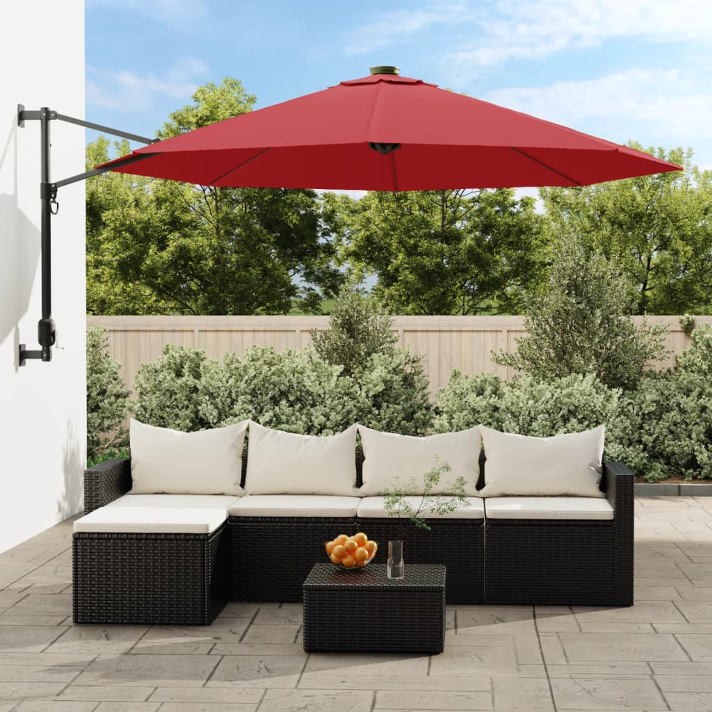 Vidaxl Wall Parasol 290 cm knallrød