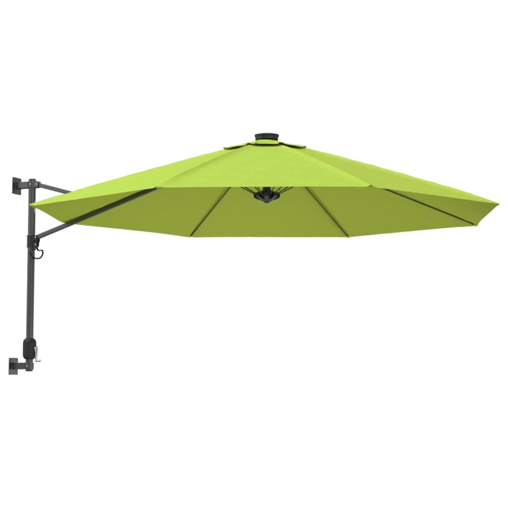 Vidaxl Wall Parasol med lysdioder 290 cm Apple Green