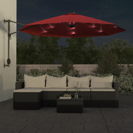 VidaXL Wandschirm mit LEDs 290 cm leuchtend rot