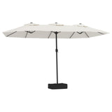VidaXL Sonnenschirm doppelt 449x245 cm sandweiß