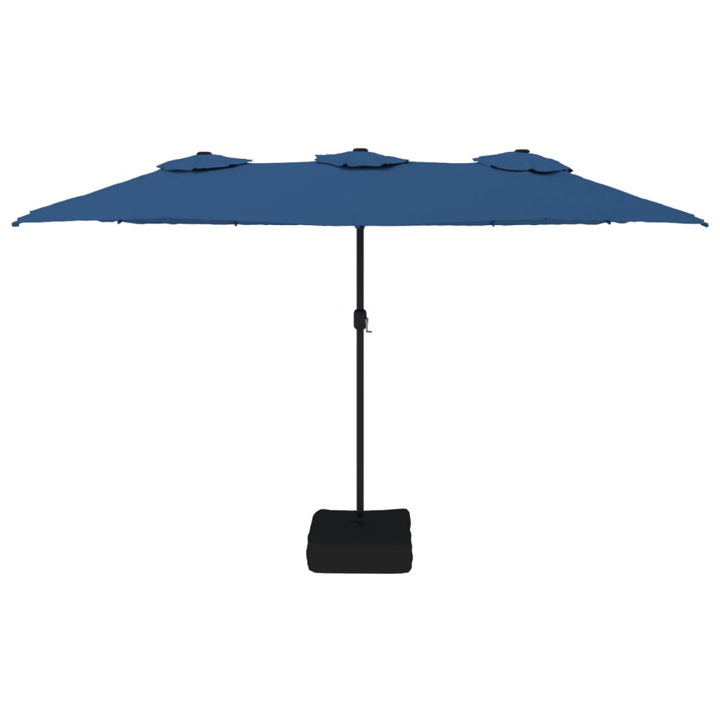 VidaXL Sonnenschirm Doppeldach 449x245 cm azurblau