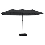 VidaXL Sonnenschirm Doppeldach mit LED 449x245 cm schwarz