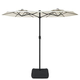 Vidaxl Parasol dvojna streha 316x240 cm peska bela