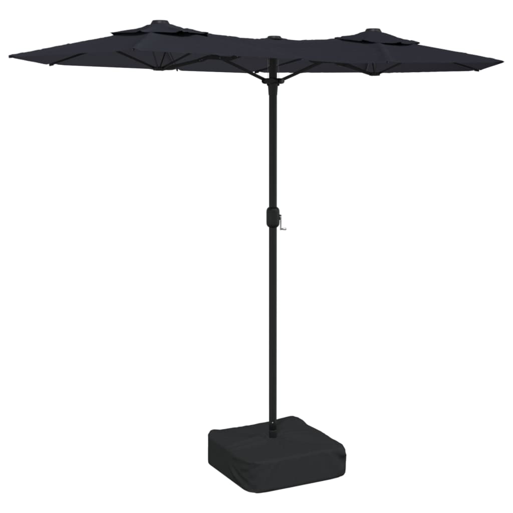 Vidaxl Parasol Double Roof 316x240 cm černá