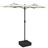 Vidaxx Sonnenschirm Doppeldach mit LED 316x240 cm sandweiß