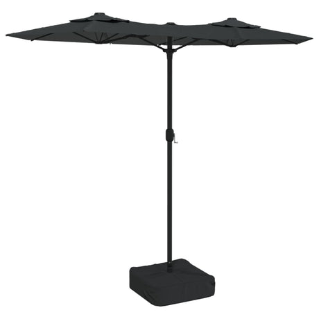 Vidaxx Sonnenschirm-Doppeldach mit LEDs 316x240 cm Anthrazit