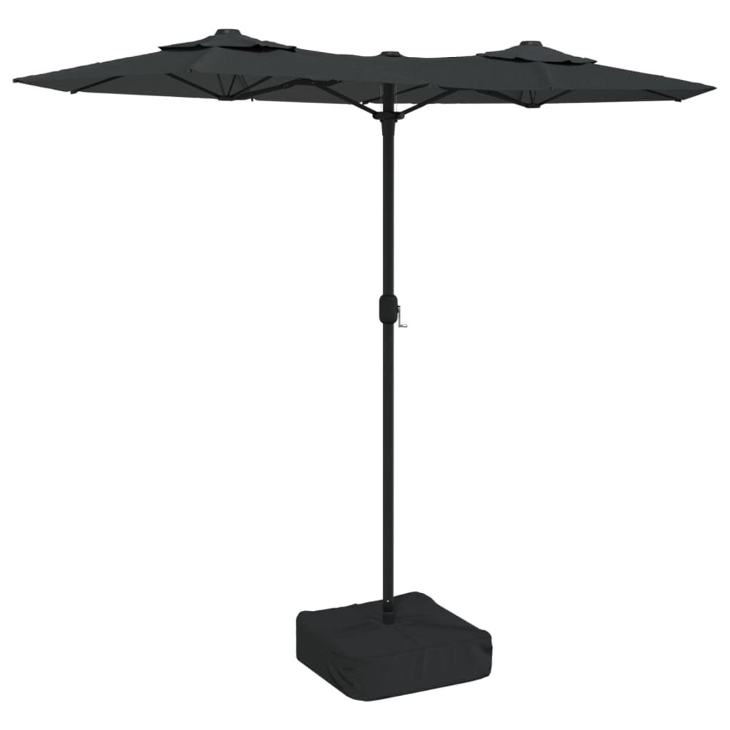 Vidaxl Parasol Double střecha s LED 316x240 cm antracite -colored