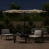 Vidaxx Sonnenschirm Doppeldach mit LEDs 316x240 cm Taupe