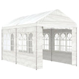 Vidaxl Arbor con tetto 4.46x2.28x2.69 m polietilene bianco