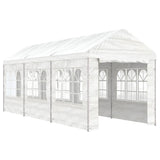 Arbor Vidaxl avec toit 6.69x2.28x2.69 m Blanc en polyéthylène