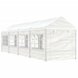 Arbor vidaxl avec toit 8.92x2.28x2.69 m Blanc en polyéthylène