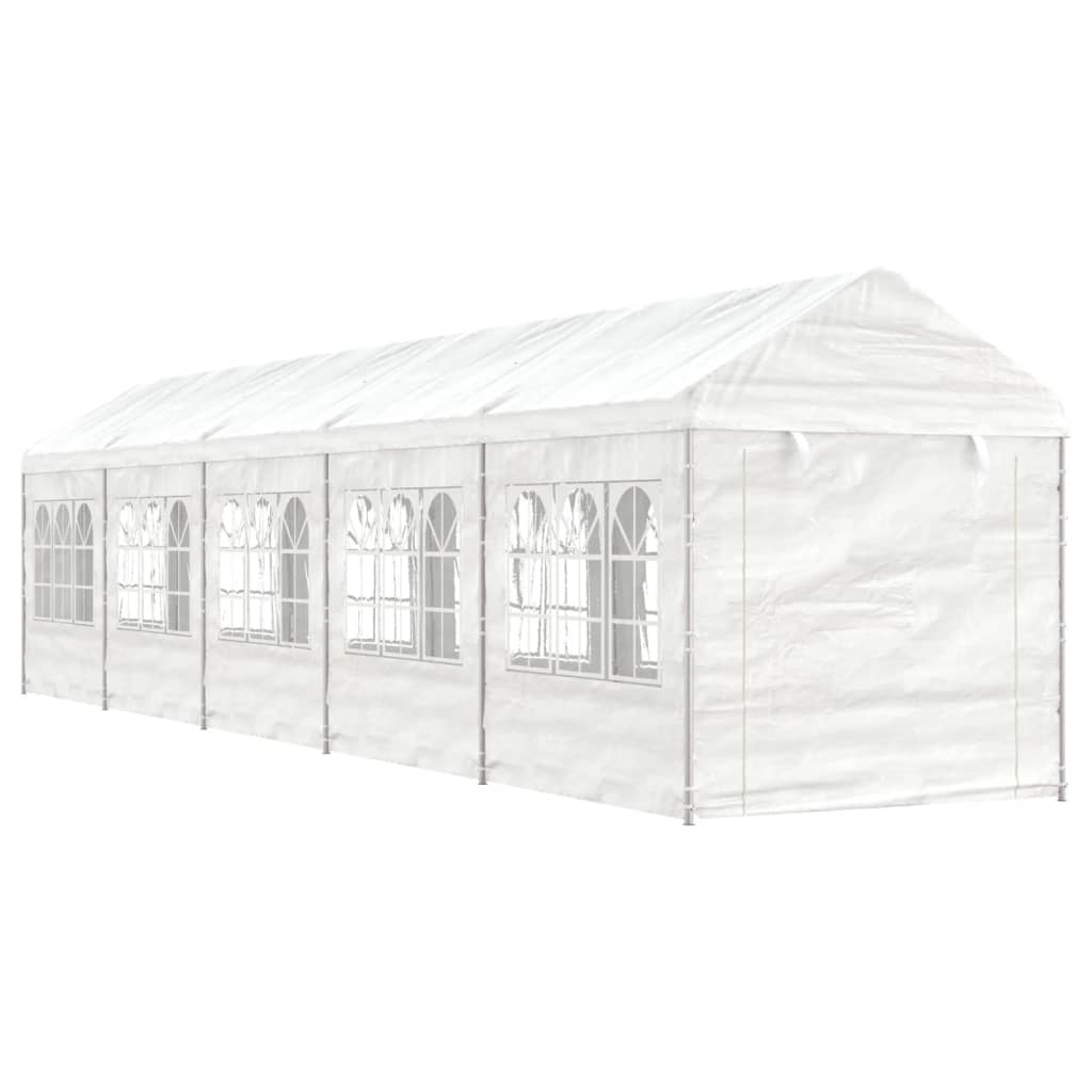 Vidaxl arbor with roof 11.15x2.28x2.69 m polyethylene white