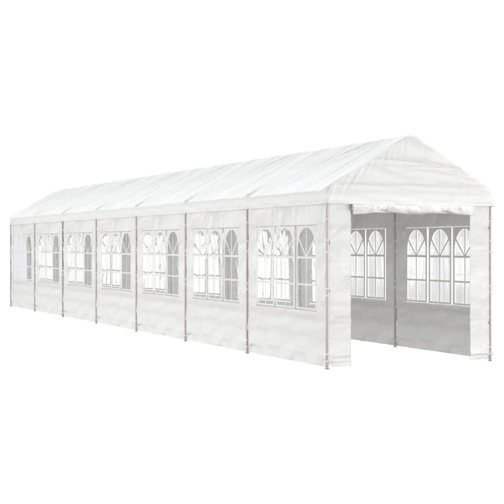 Vidaxl Arbor con techo 15.61x2.28x2.69 M polietileno blanco