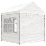 Vidaxl arbor with roof 15.61x2.28x2.69 m polyethylene white