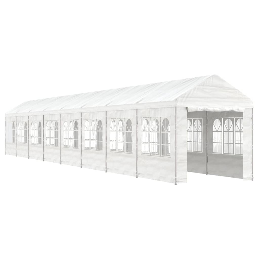 Vidaxl Arbor con tetto 17.84x2.28x2.69 m polietilene bianco