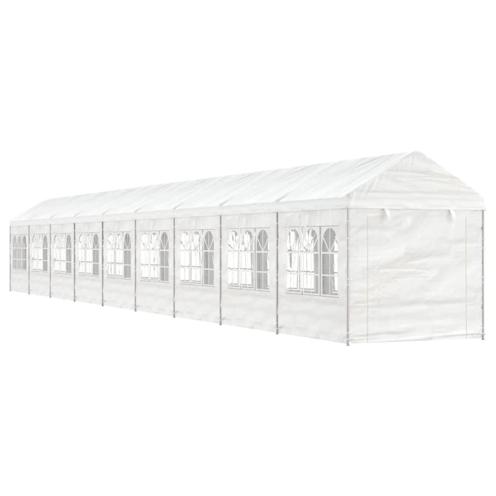 Vidaxl Arbor med tak 20.07x2.28x2.69 M polyetylenhvit