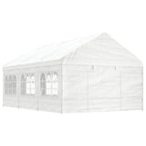 Arbor Vidaxl avec toit 6.69x4.08x3,22 m Blanc en polyéthylène