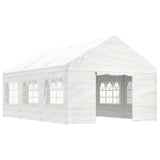 Vidaxl Arbor con techo 6.69x4.08x3.22 M polietileno blanco