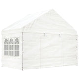 Vidaxl Arbor con techo 6.69x4.08x3.22 M polietileno blanco