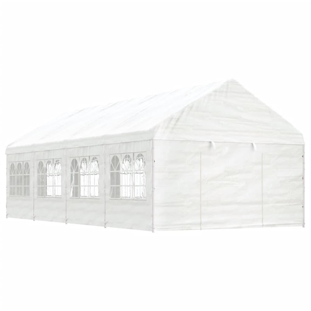 Vidaxl Arbor con tetto 8.92x4.08x3.22 m polietilene bianco