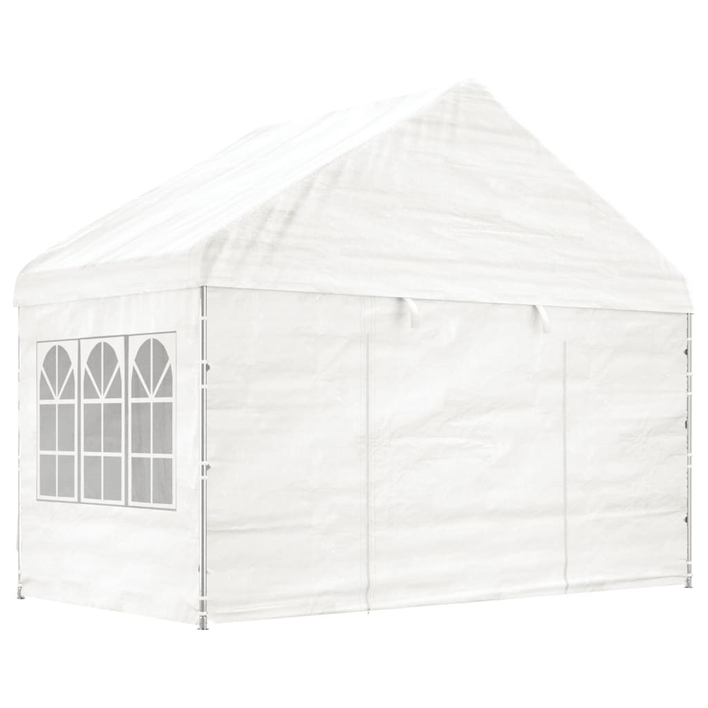 Vidaxl arbor med tak 8.92x4.08x3.22 m polyetylenhvit