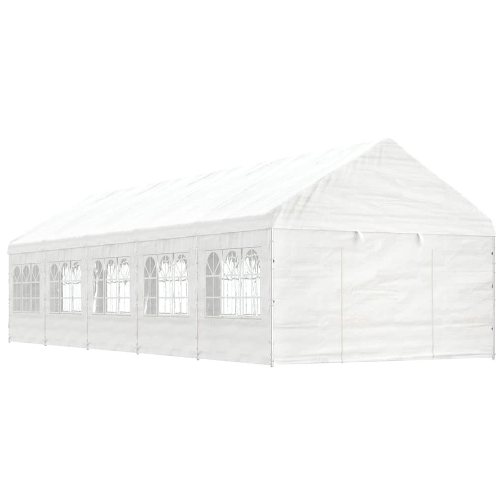 Vidaxl Arbor con tetto 11.15x4.08x3.22 m polietilene bianco