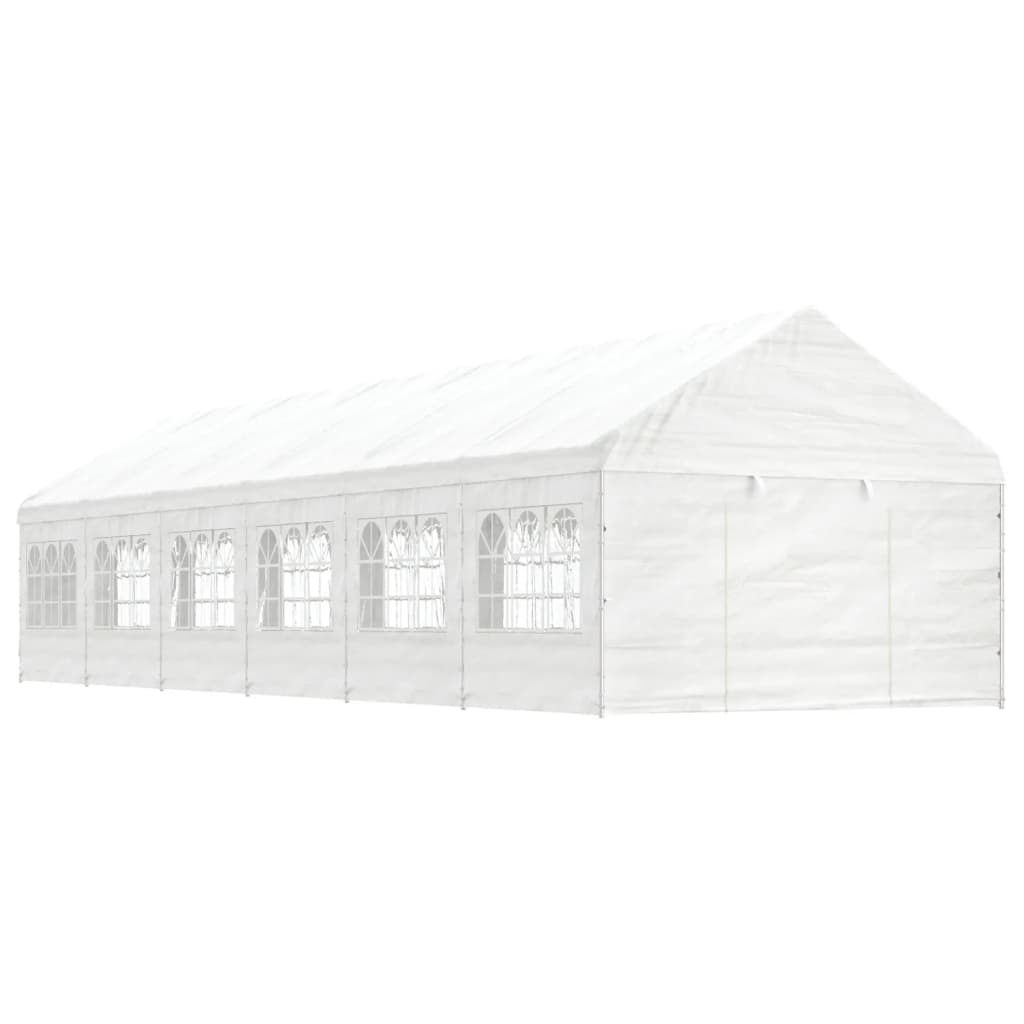 Vidaxl Arbor con tetto 13.38x4.08x3.22 m polietilene bianco