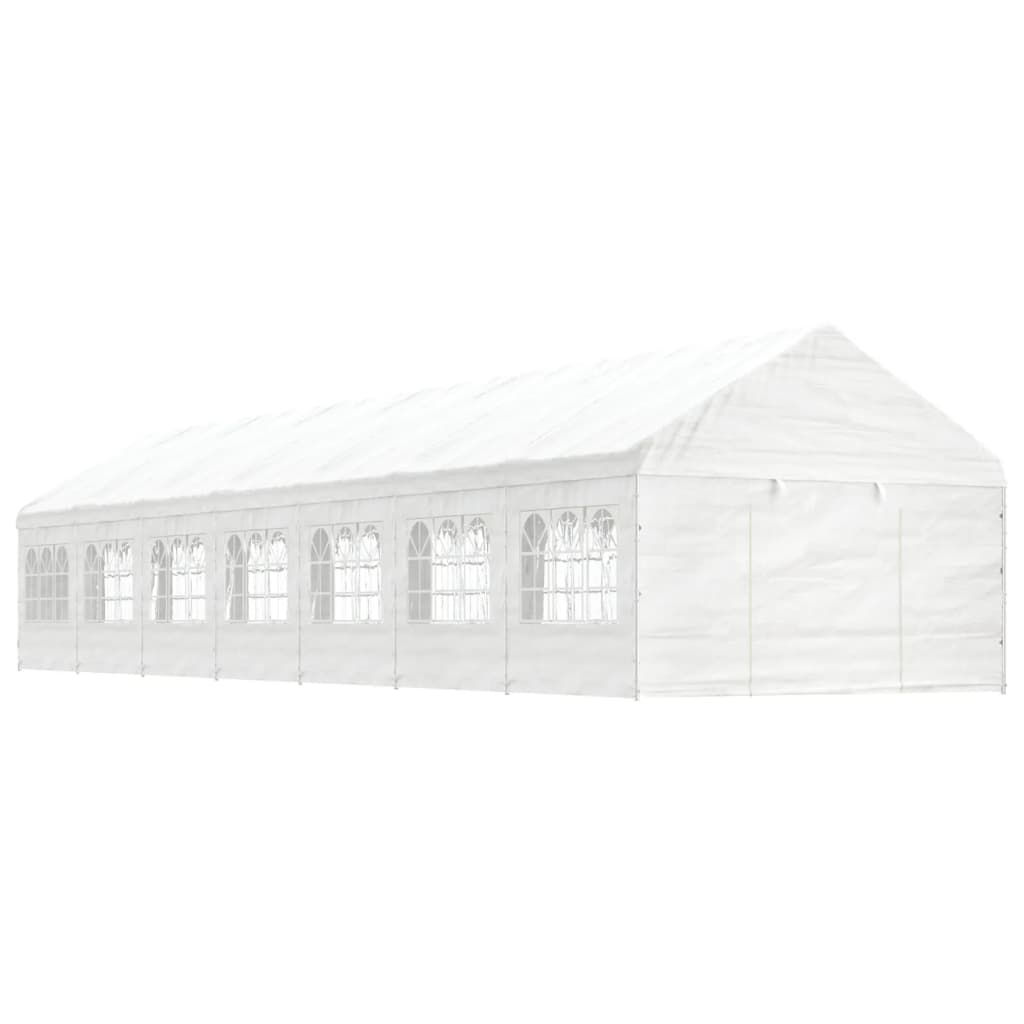 Vidaxl Arbor se střechou 15,61x4,08x3,22 M Polyethylen White