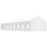 Vidaxl arbor with roof 17.84x4.08x3.22 m polyethylene white