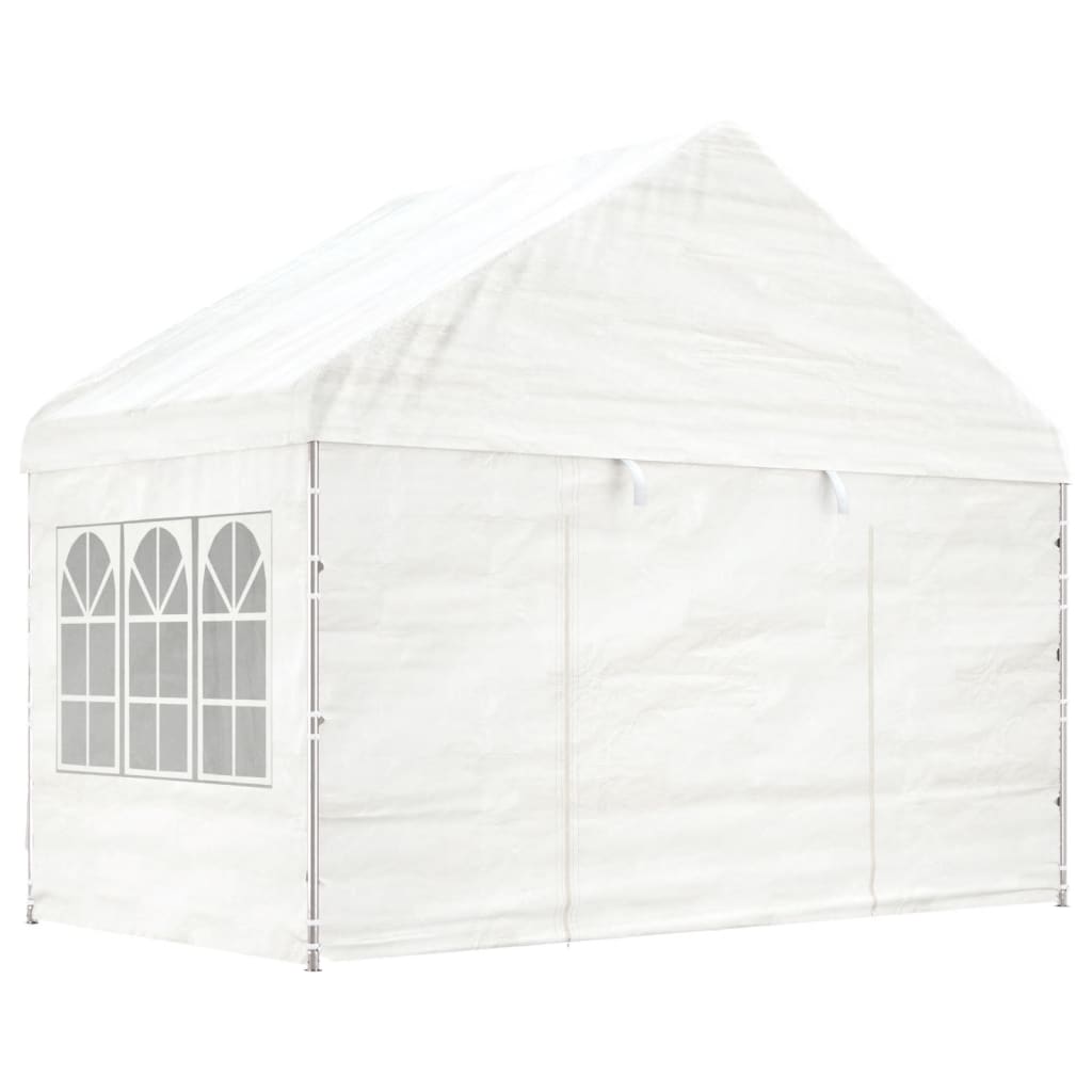 Vidaxl Arbor se střechou 17,84x4,08x3,22 M Polyethylen White