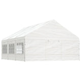 Arbor vidaxl avec toit 6.69x5.88x3,75 m Blanc en polyéthylène