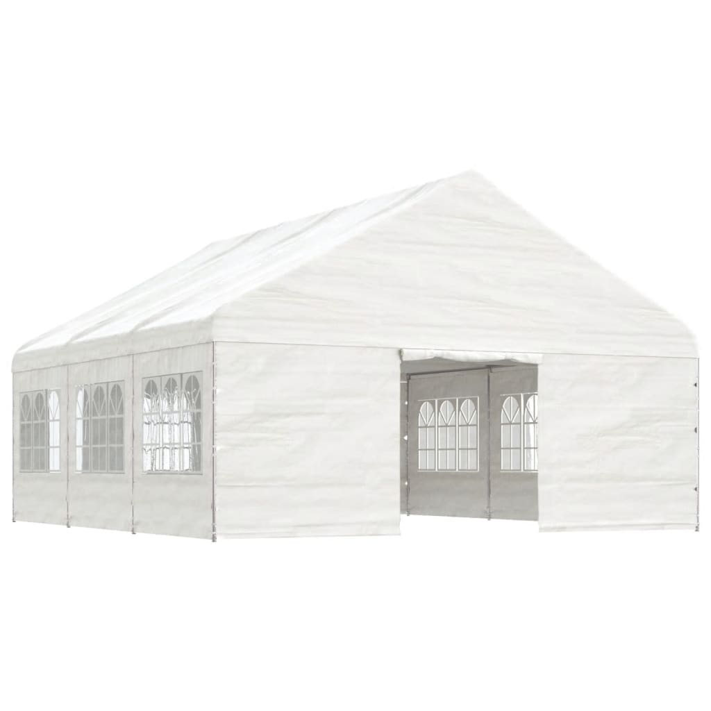 Vidaxl Arbor con tetto 6.69x5.88x3,75 m polietilene bianco