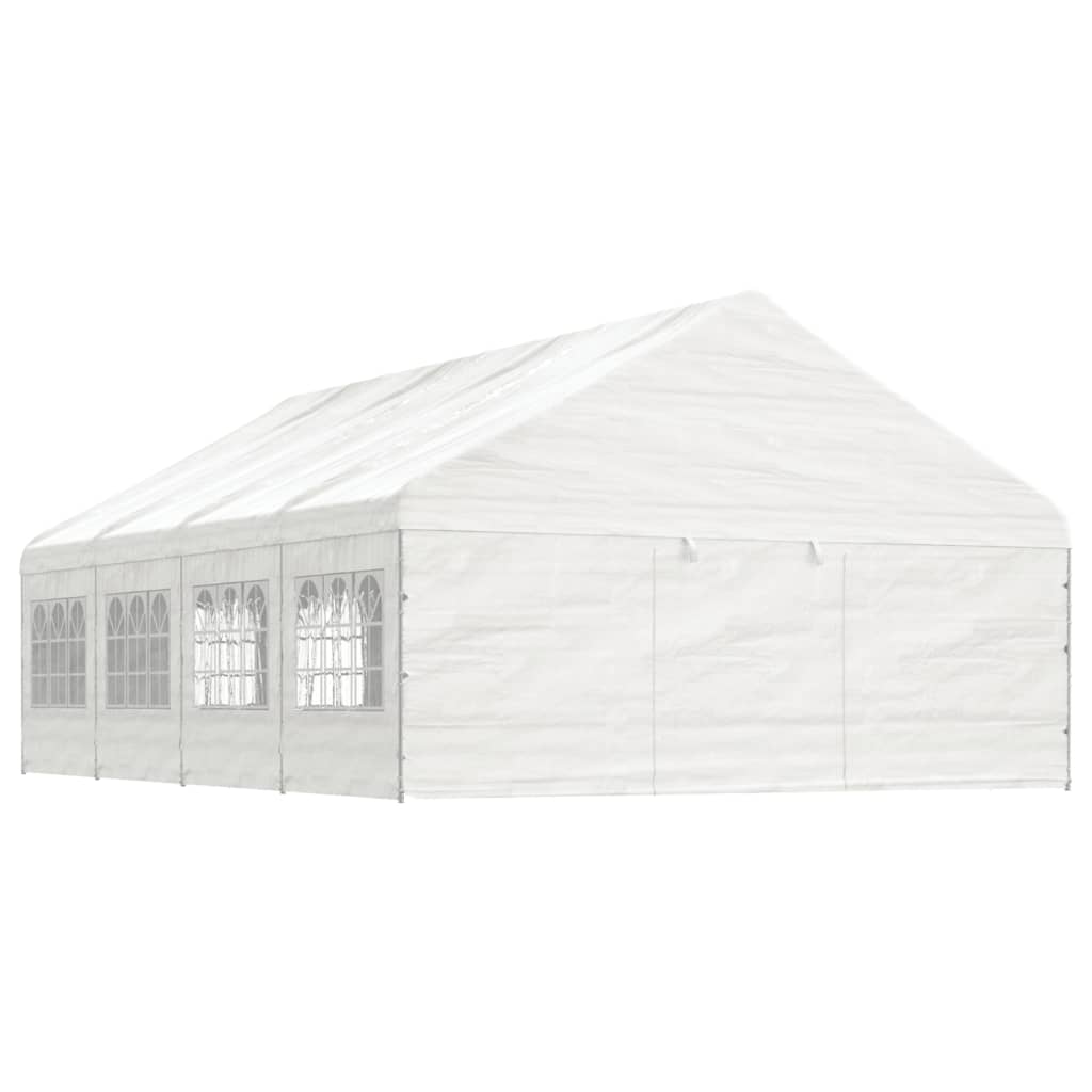 Vidaxl arbor with roof 8.92x5.88x3.75 m polyethylene white